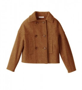 Manteau court camel.