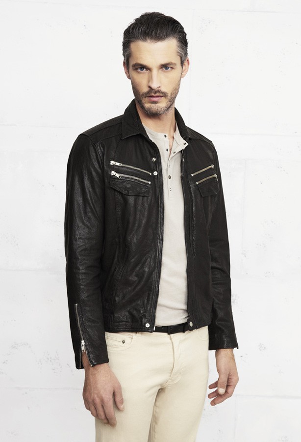 Blouson homme en cuir The Kooples.